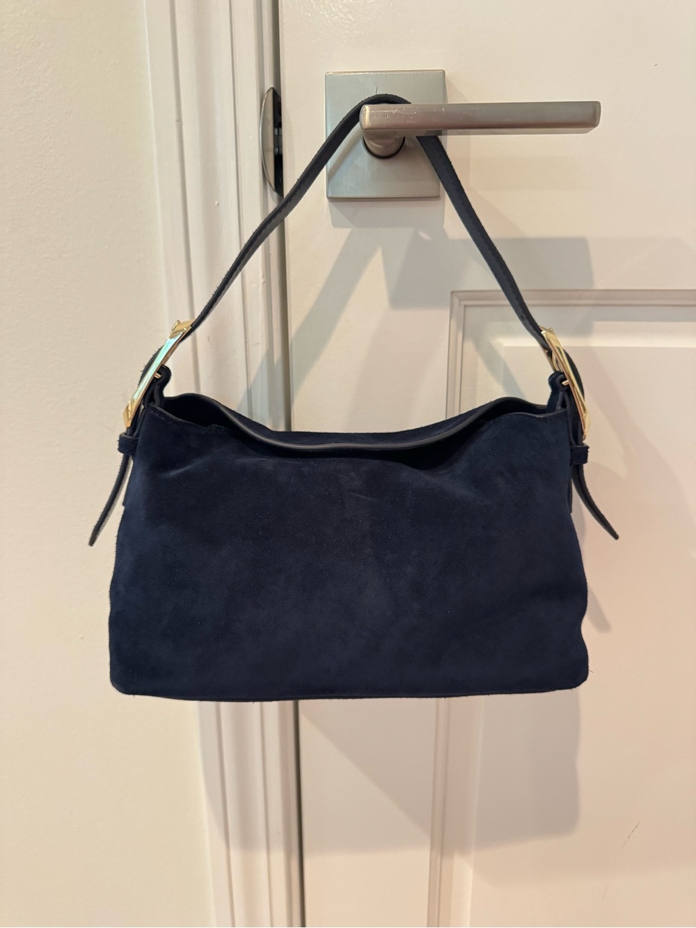 New J. Crew Small Suede Berkeley Bag, Dark Ink - Picture 2 of 5